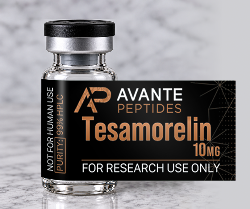 a peptide vial with the label overlaid